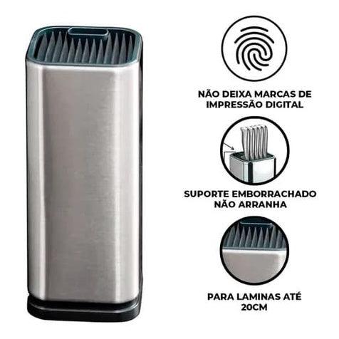 Suporte Para Guardar Facas Talher Aço Inox