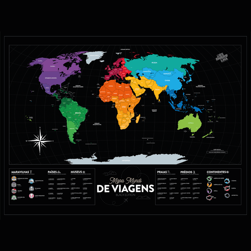 Kit Raspadinhas Viagens: Mapa-Mundi + Filmes