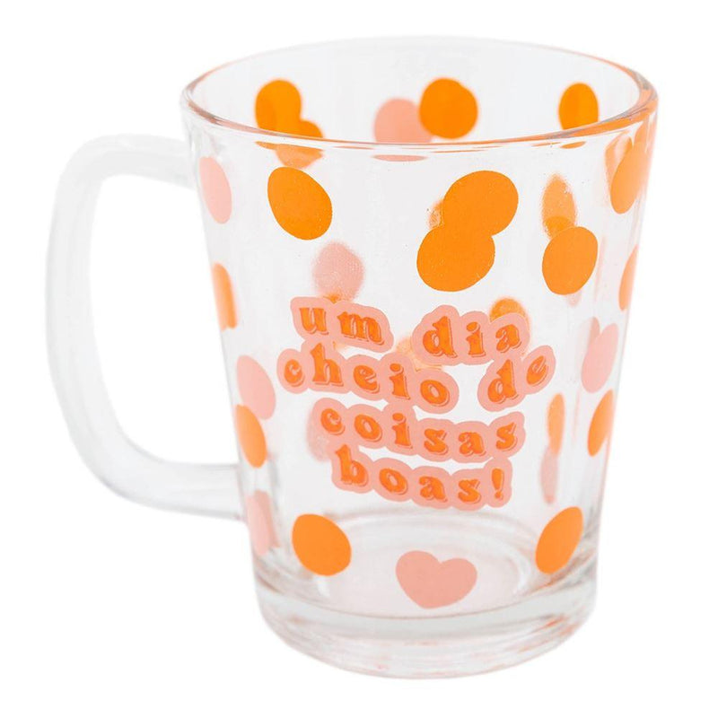 Caneca De Vidro Basic - Frases Cores e Amores Coisas Boas