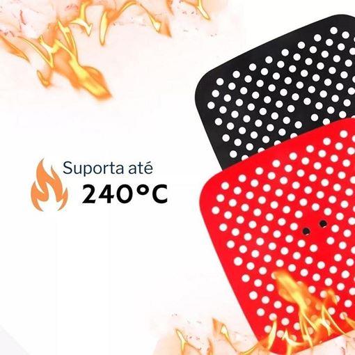 Protetor de Silicone Quadrado para Airfryer Easy Kitchen Vermelho