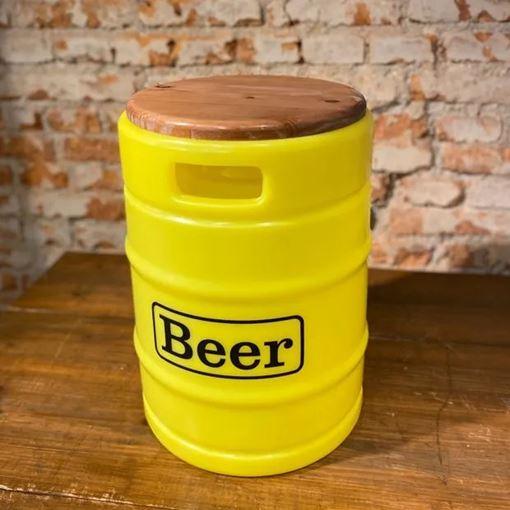 Banco com Luminária Beer Barrel Amarelo