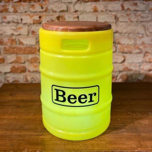 Banco com Luminária Beer Barrel Amarelo