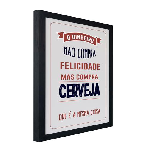 Quadro Decorativo com Moldura 35x47 - Compra Cerveja