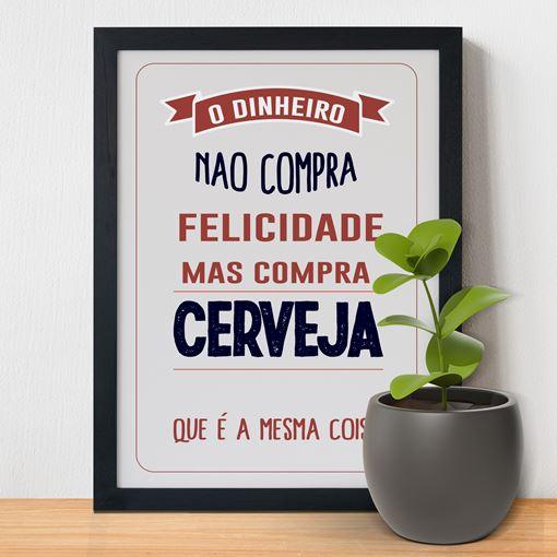 Quadro Decorativo com Moldura 35x47 - Compra Cerveja