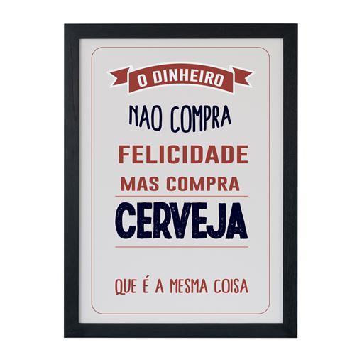 Quadro Decorativo com Moldura 35x47 - Compra Cerveja