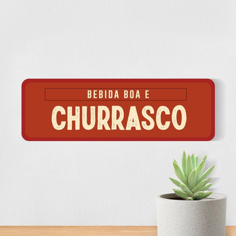 Kit 3 Placas Decorativas em MDF Cantinho do Churrasco