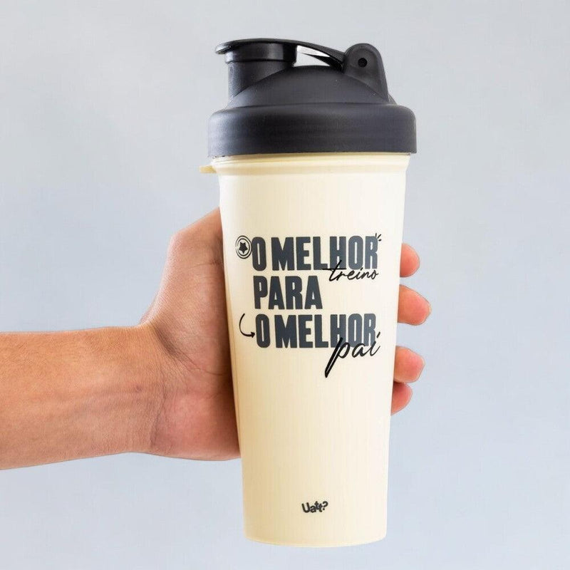 Shakeira 780ml com Tampa Preta e Medidor - O Melhor Pai