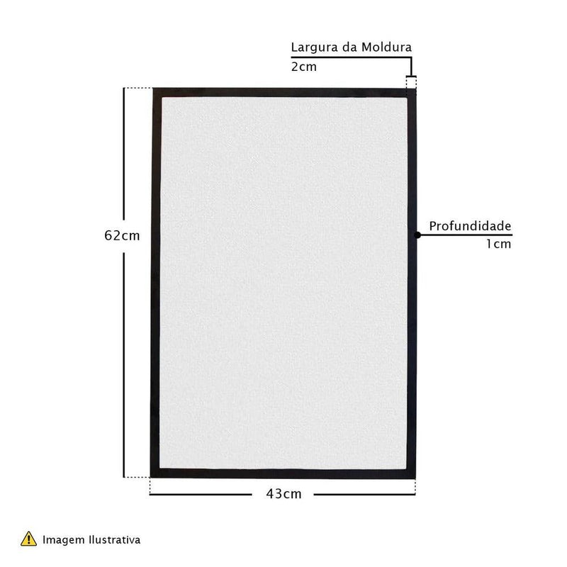 Quadro Com Moldura Impresso em Tela 62x43cm - Foco